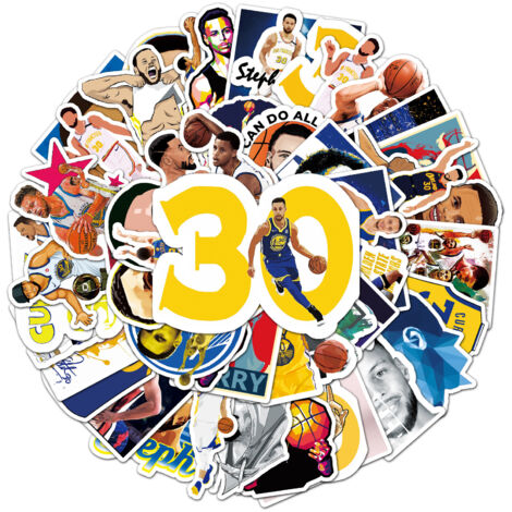 50 Stück Curry Basketball Star Graffiti-Aufkleber für Koffer, Roller usw.