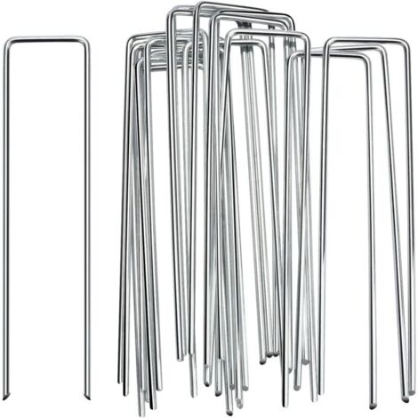 50 Stück Gartenheringe, Mulchfolie, 150 x 40 x 3 mm, Camping, Zelt, Stahl, Kunstrasen, Campingbefestigung MUMU