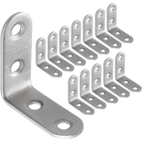 50 Stück L-förmige Edelstahl-Metallwinkel, Möbelwinkel, Eckwinkel-Befestigungszubehör