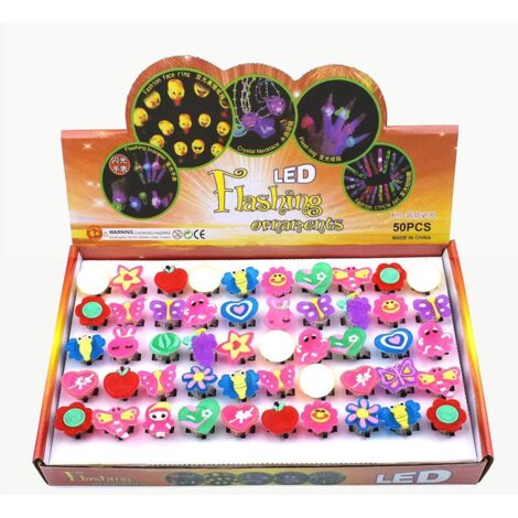 50 Stück LED-Leuchtringe für Weihnachten, blinkendes Spielzeug für Kinder und Erwachsene, lustige Gastgeschenke