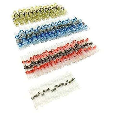 50 Stück Lötverbindungs-Drahtverbinder, Schrumpfstoß-Lötdichtung, wasserdicht, isoliert, elektrische Steckverbinder, Marine-Automotive-Kupfer (23 Rot, 12 Blau, 10 Weiß, 5 Gelb)