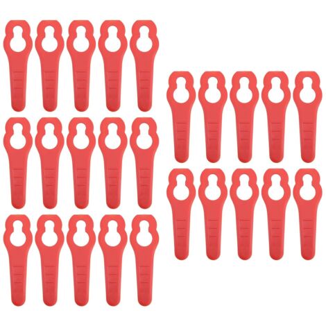 50 Stück Rasenmäher-Kunststoffmesser, Ersatzklingen für Rasentrimmer, effizientes Unkrautentfernungswerkzeug, rote ABS-Schneidscheibe für den Garten.