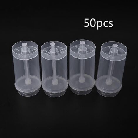 50 sucettes glacées transparentes avec couvercles, faciles à remplir et résistantes, idéales pour les fêtes.