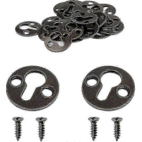 50 supports de fixation ronds en métal de 25 mm (1 pouce) avec trou de serrure, pour étagères, cadres photo, etc. (bronze antique, livraison rapide).-AquaForge