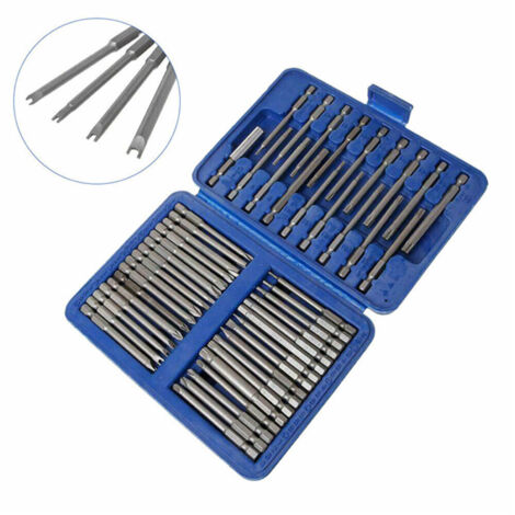 50-teiliges Set langer Schraubendreherbits mit 49 Cr-V 75-mm-Bits und 1 magnetischem Halter mit Aufbewahrungsbox