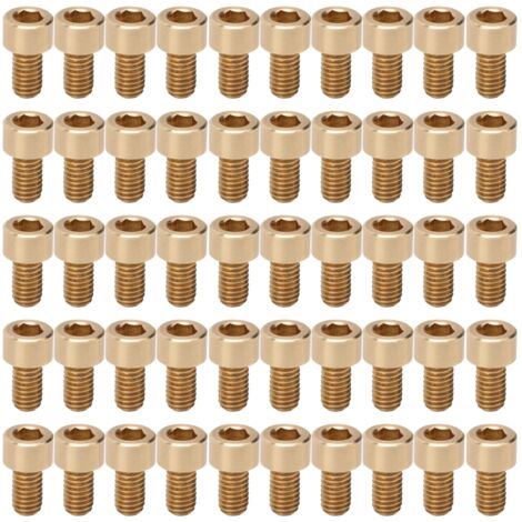 50-teiliges Set Sechskantschrauben, M6, Kupfer, verschiedene Größen 10 mm/12 mm/14 mm/16 mm/25 mm