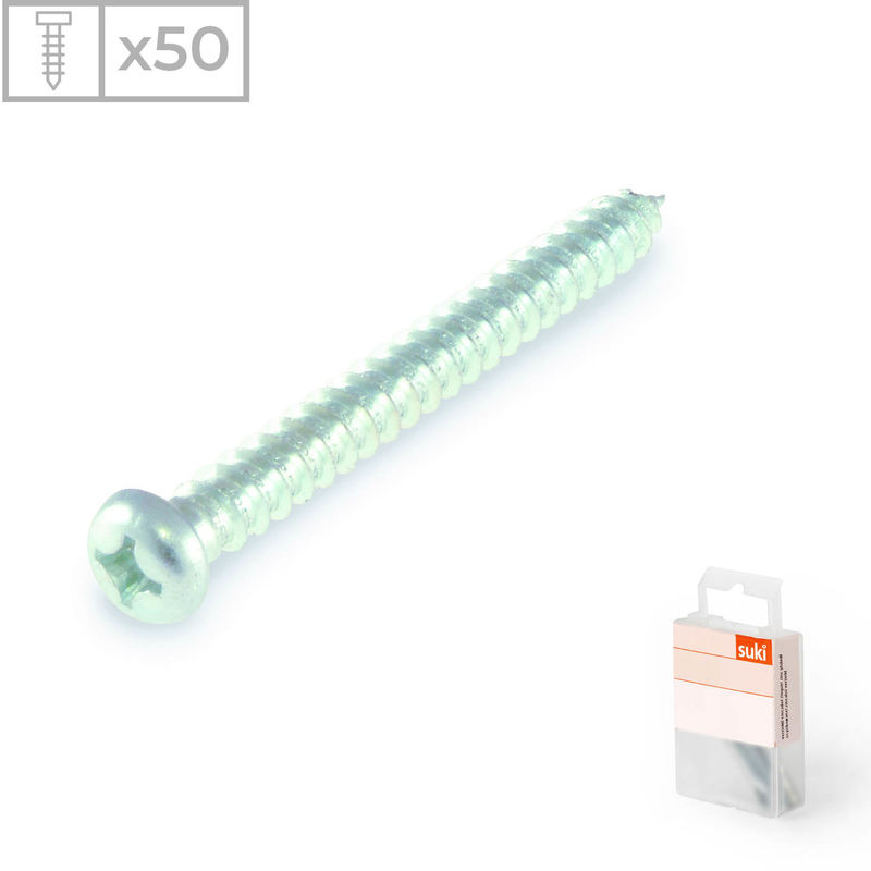 

Pack 50 Tornillos para Madera con Cabeza Redonda | Fabricado en Acero Zincado | Medidas: 5,0x50mm