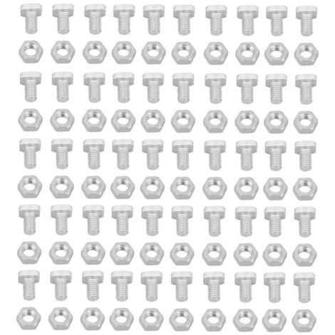 50 tuercas de aluminio, 50 tornillos, juego de accesorios para herramientas de invernadero