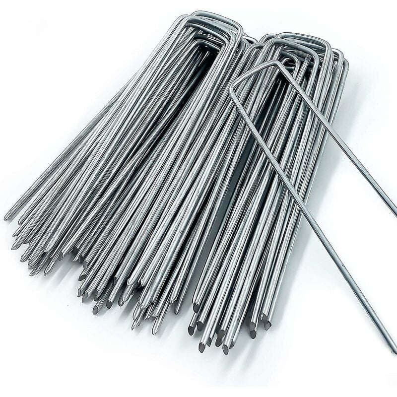 50 u Shaped Garden Stakes For Grass Cover Camping Sardines Garden Fence 150mm Long