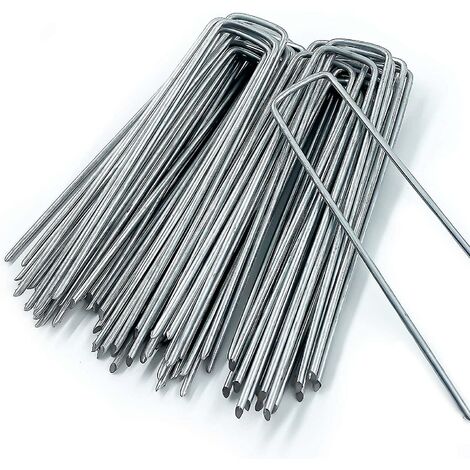 50 U Shaped Garden Stakes For Grass Cover Camping Sardines Garden Fence 150mm Long