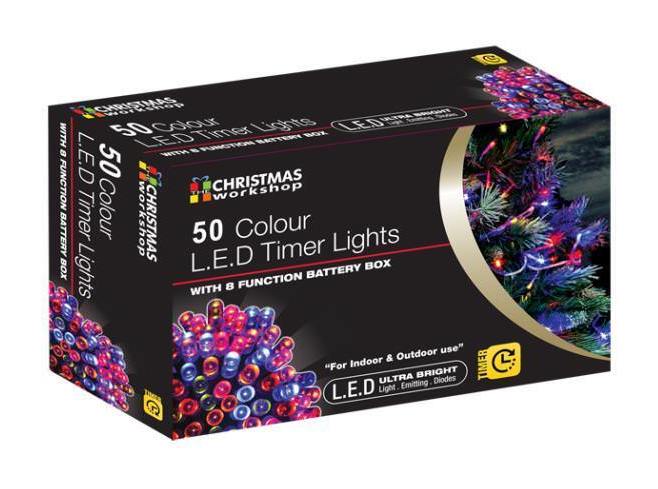 Benross - 50 Ultra Bright LED Timer Lights Multi Coloured