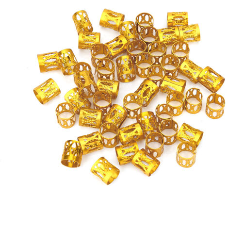 50 verstellbare Metallperlen für Zöpfe, goldene Haaraccessoires, Haarschmuck-Werkzeuge