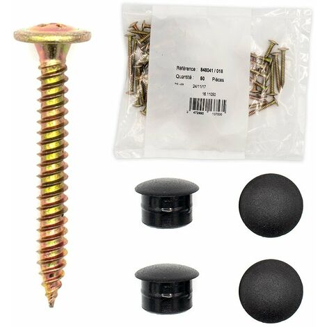 50 vis 4.8 x 40 mm support bois et 4 capuchons pour clin BAHYA®