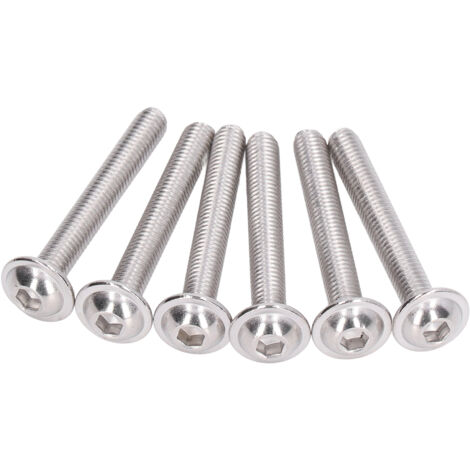 50 Vis à tête bombée acier inox A2-70 M6 45mm - Lot de 50 pour assemblage et bricolage