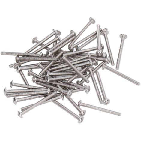 50 Vis à tête bombée cylindrique inox A2‑70 M3 x 30 mm - Lot de 50 pour assemblage et bricolage