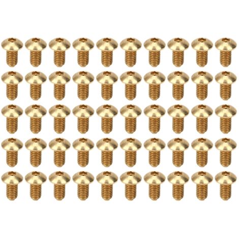 50 Vis à tête bombée hexagonale creuse en cuivre pur M4 x 8 mm - Lot de 50 pièces pour fixation