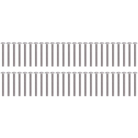 50 Vis à tête cylindrique bombée à embase A2-70 en acier inoxydable, Kit boulons à six pans creux M4x40mm