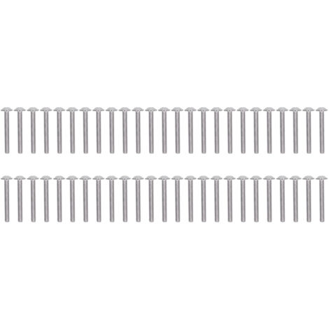 50 Vis à tête cylindrique bombée A2-70 en acier inoxydable, Kit de boulons à six pans creux M5x40mm (50 pièces)