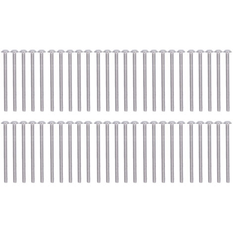 50 Vis à tête cylindrique bombée A2-70 Inox, Kit Boulons à Six Pans Creux M3 x 45mm, 50 Pièces