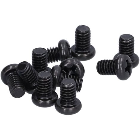 50 vis à tête cylindrique M4x6 en acier zingué noir, filetage total, pour fixation métallique, lot de 50.