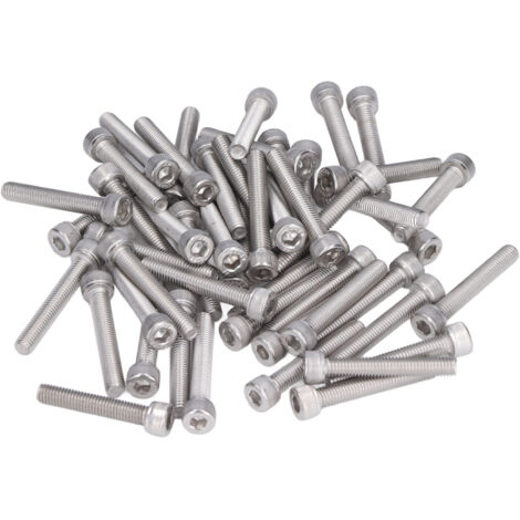 50 Vis à tête hexagonale creuse A2-70 Inox M8 x 60 mm - Filetage gros pas 1,25 mm - DIN 912 - Lot de 50 pièces