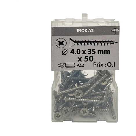 50 vis agglo 4x35mm fraisée Pz  inox A2 Viswood