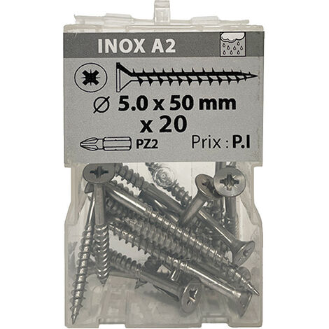 50 vis agglo 5x50mm fraisée Pz  inox A2 - Vissal