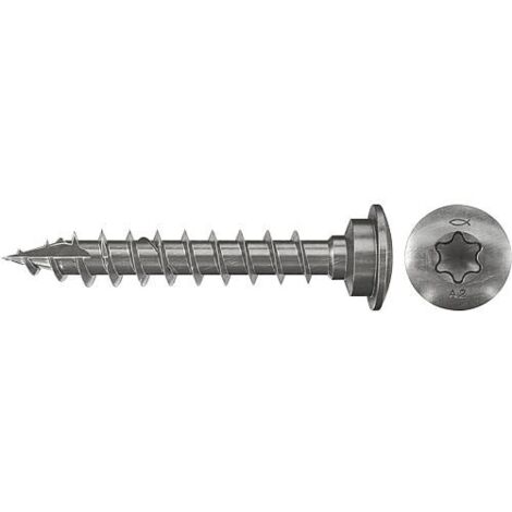 50 vis inox A2 tête plate TX Ø7,0 x 50 mm filetage total - Fischer
