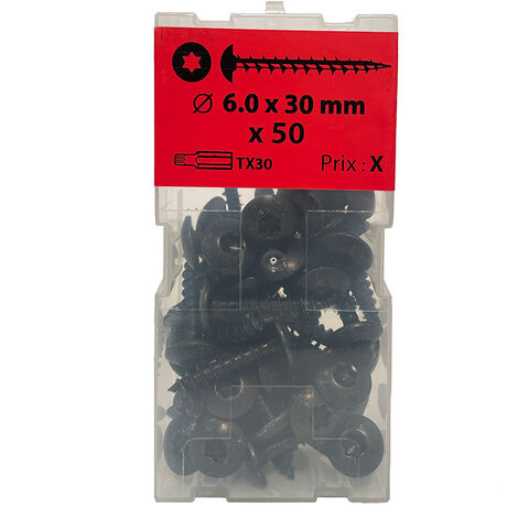 50 vis penture 6 x 30mm zingué noir - Viswood