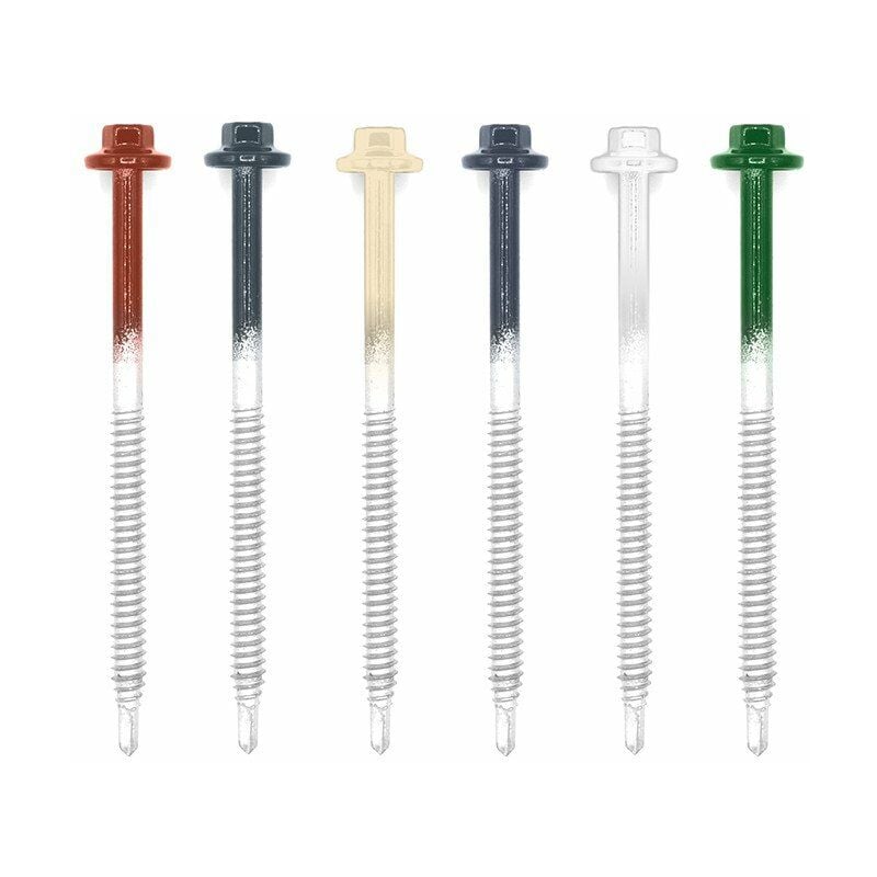 50 Vis pour support bois 6.3x100 Coloris: Bleu Ardoise ral 5008