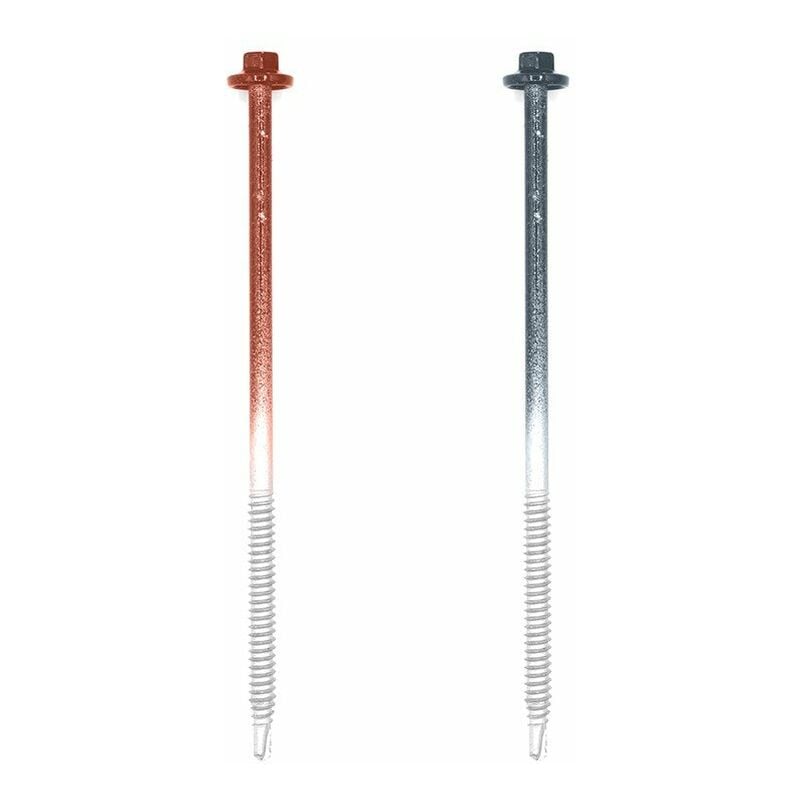 50 Vis pour support bois 6.3x150 Coloris: Rouge Tuile RAL 8012