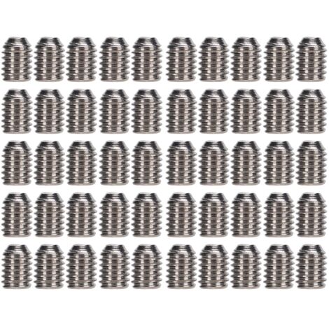 50 Vis sans tête en acier inoxydable A2‑70, kit d'assortiment M3x4, 50 pièces pour fixation