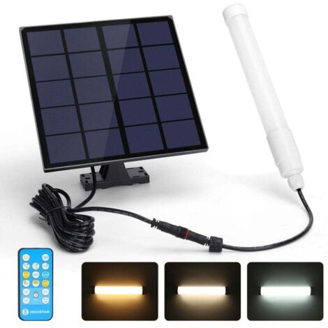 50-W-LED-Solar-Gartenleuchte mit Fernbedienung, IP65 wasserdicht, einstellbare Farbtemperatur 3000 K / 4000 K / 6500 K, T8-Solarröhre