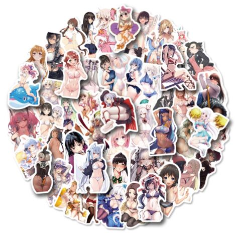 50 wasserfeste Anime-Mädchen-Aufkleber für Laptop, Handy, Wasserflasche, Kopfhörer, Skateboard, Auto, Koffer – 50er-Packung