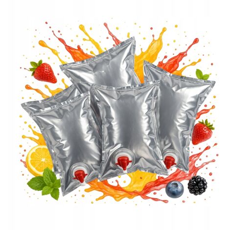 50 x 3-Liter-Saftbeutel mit Zapfhahn, metallisiert, robust, im Karton verpackt