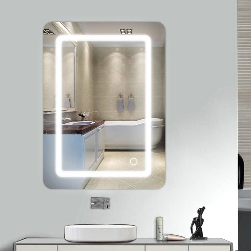 Skecten - 50 x 70 cm miroir lumineux led de salle de bain 9 w