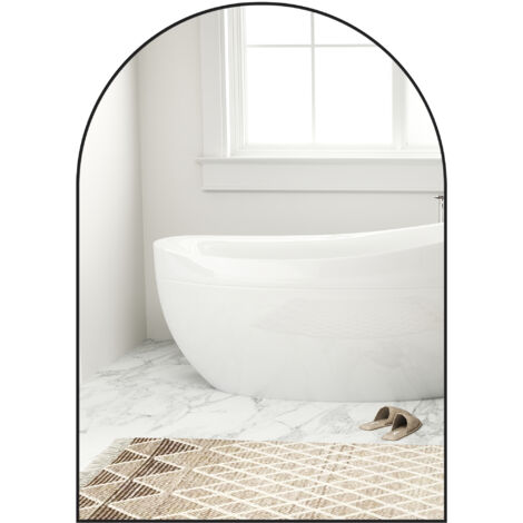 50 x 70cm Arched Home Mirror - Black