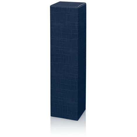 50 x Faltschachtel für 1 Flasche 90x90x355 mm strukturgeprägt Blau