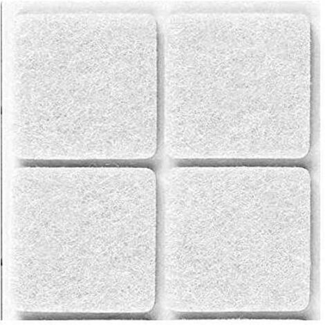 50 x FELTRINO ADESIVO SEDIA BIANCO  30X 30 MM CF 6 PZ