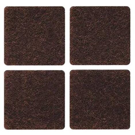 50 x FELTRINO ADESIVO SEDIA MARRONE  30X 30 MM CF 6 PZ