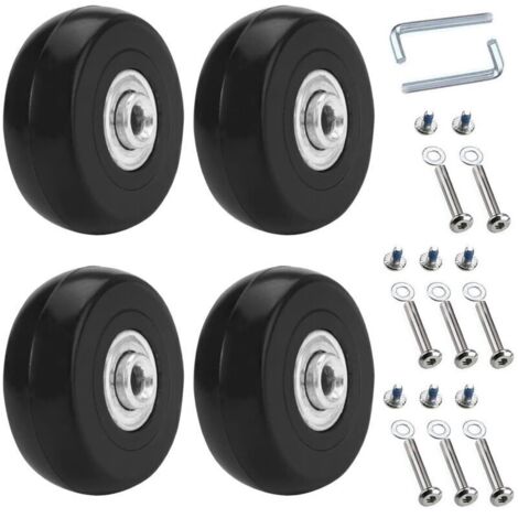 50 x18mm Roues Valise Universelle De Rechange pour Bagages 4 pièces,Caoutchouc Métal Valise Kit pour Valise,Chariot à Main,Poussette