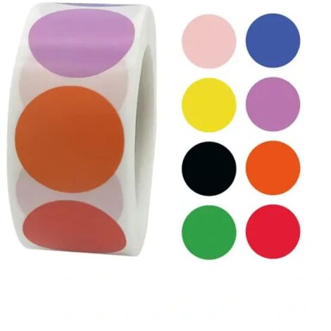 500 autocollants autocollants - motif pois/pois multicolore