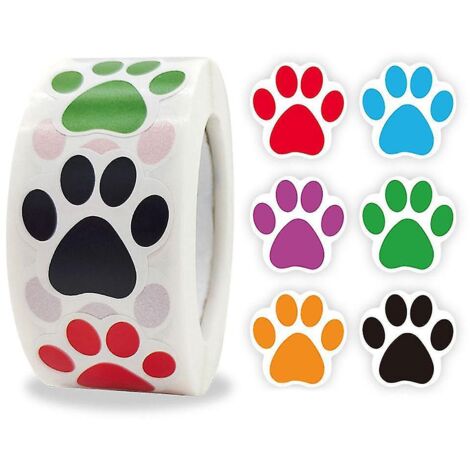 500 autocollants empreintes de pattes de chien, chat et ours pour ordinateur portable, récompense pour enseignants et élèves - A-268