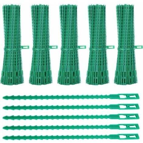 500 bridas para plantas, clips de soporte de plástico flexibles y ajustables de 17 cm