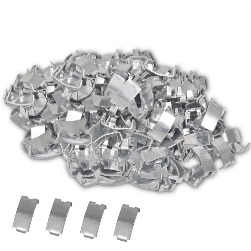 

Vidaxl - 500 clips cola de milano para cable concertina de acero galvanizado