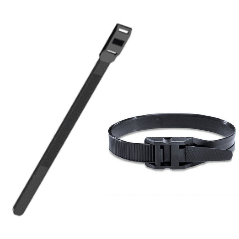 Elemat - 500 Colliers d'installation type Rilsan Noir 175 mm x 9 mm