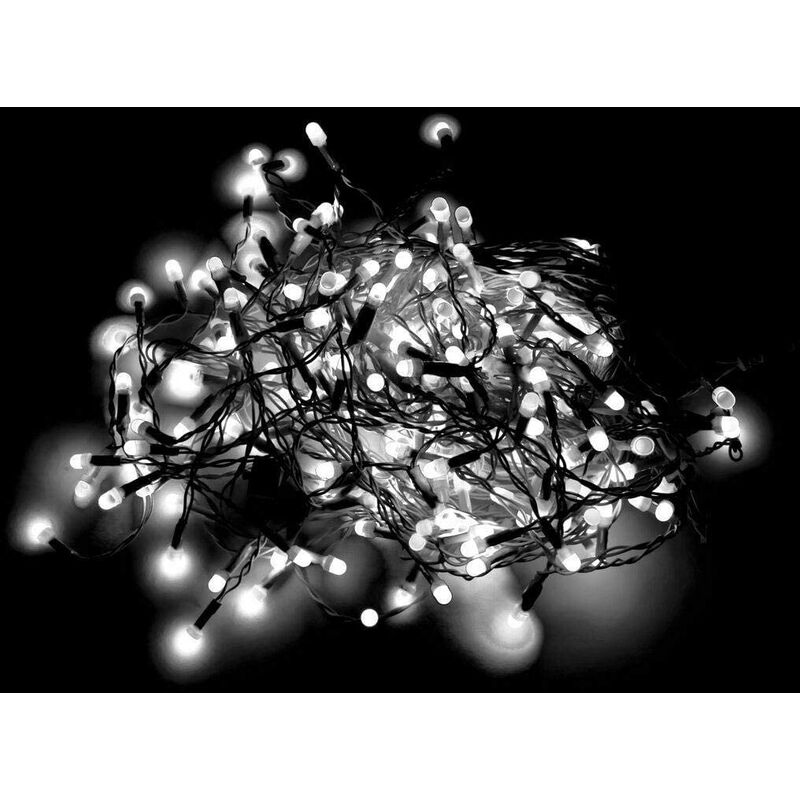 500 Cool White Compact LEDs Green Cable with 8 Effects Multifunction Auto Memory Indoor/Outdoor Christmas - White