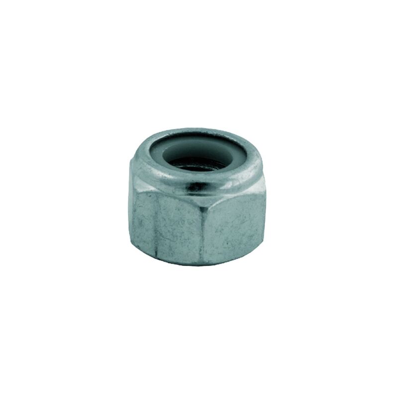 Image of Inferramenta - 500 dadi autobloccanti zincati m8 con anello in nylon passo grosso tipo alto