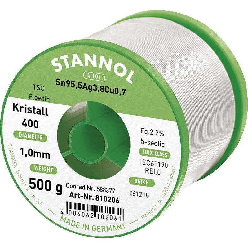 Stannol - 500 g de soudure sans plomb Flowtin tsc 1mm S66244