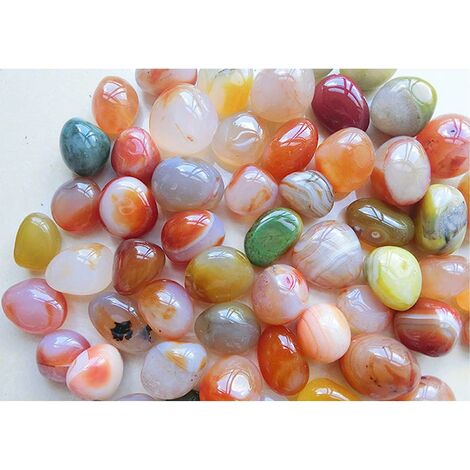 500 G Gravier Poli De Galets, Petites Pierres DéCoratives De Roche De Rivière, Mélange De Pierres Décoratives Naturelles pour Vases, pour Décoration De Table, Vases, Jardins, Mariages, Aquariums